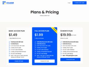 viral qr pricing