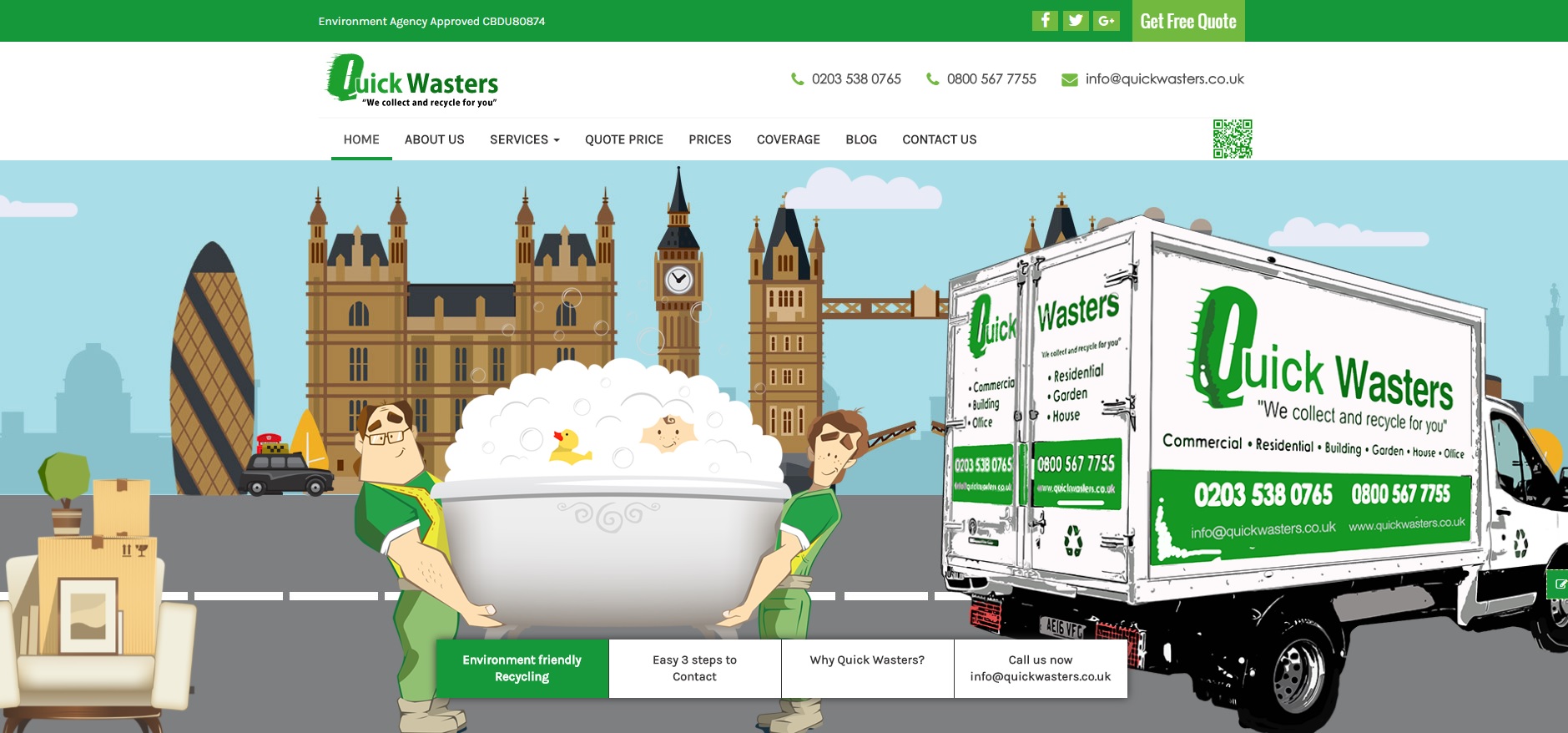 Quick Wasters Ltd. New Website Design by ClickDo