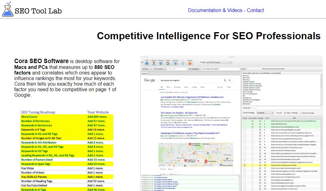 Cora SEO tool