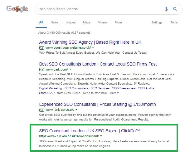 seo consultants london number 1 Google ranking