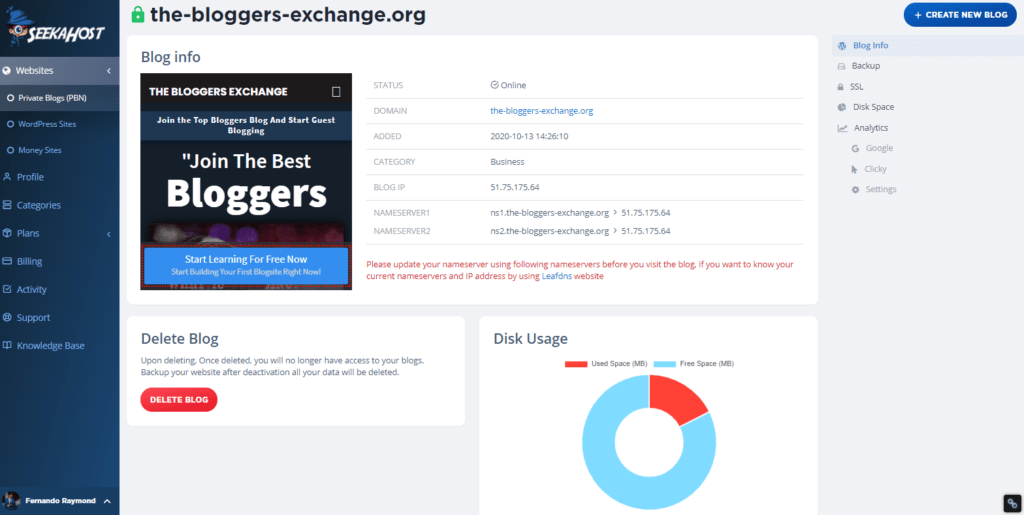 SeekaHost-Blog-hosting-control-panel