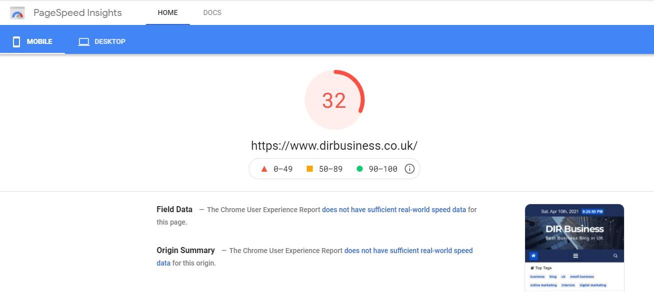 Page speed Insights - Google SEO Tool
