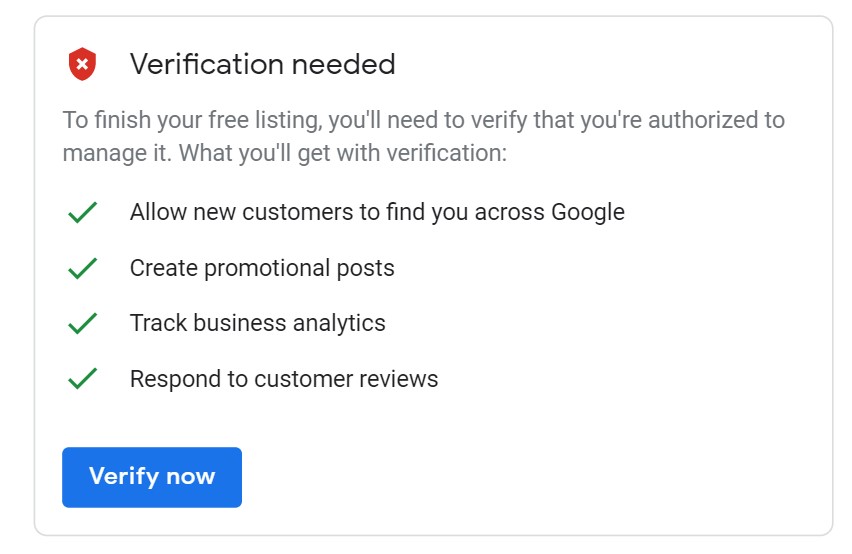 Finish your Google My Business verification