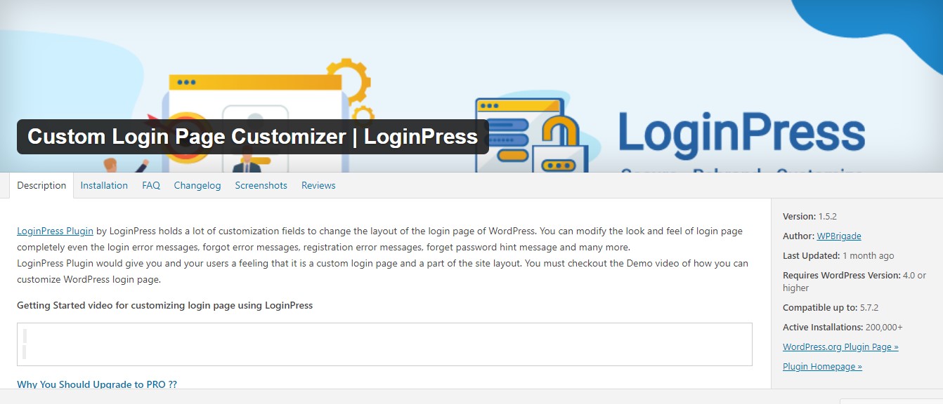 LoginPress plugin for Dashboard customization