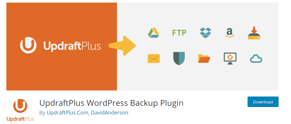Updraft Plus WordPress backup plugin