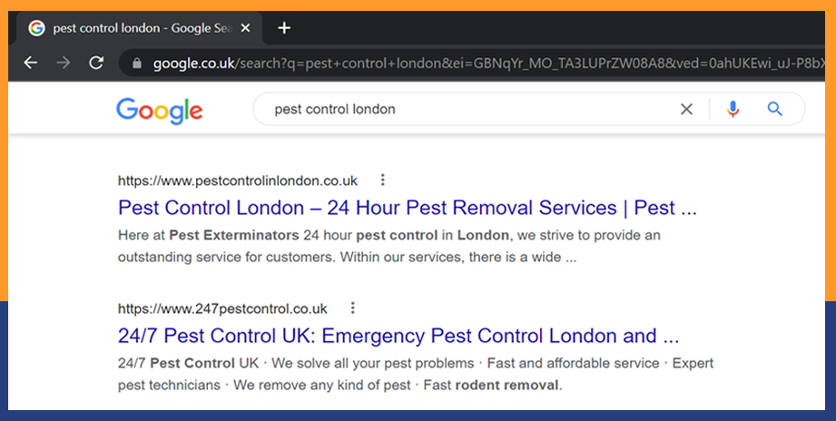 pestcontrolinlondon website ranked 1 for pest control london